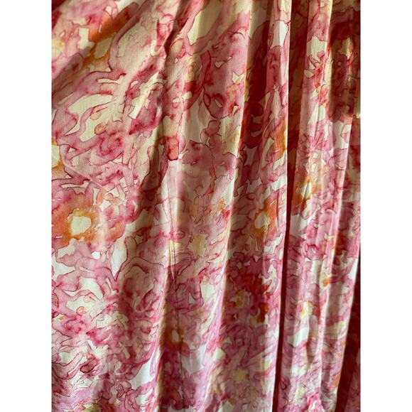 Rujuta Sheth for Anthropologie Pink Abstract Floral Kaftan One Size - Picture 3 of 5